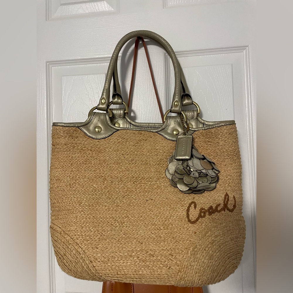 Coach Tan and Gold Women's Tote Bag